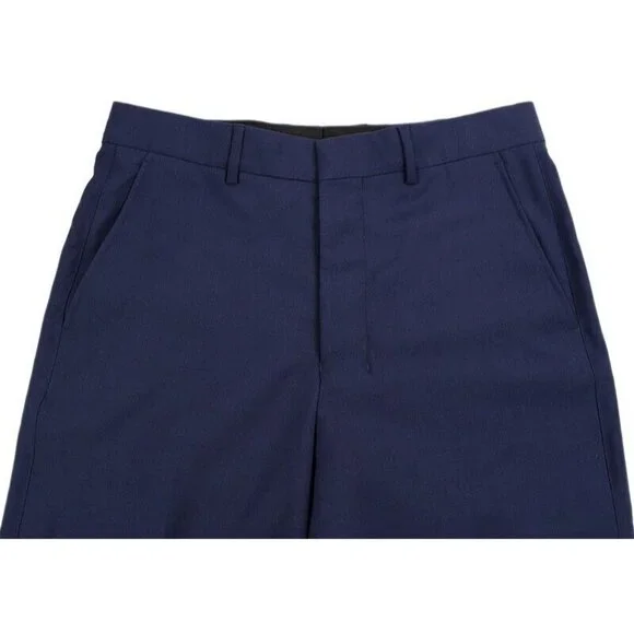 AMI ALEXANDRE MATTIUSSI Mens Blue CAROTT Fit Wool Button Fly Dress Pants 38 NWT